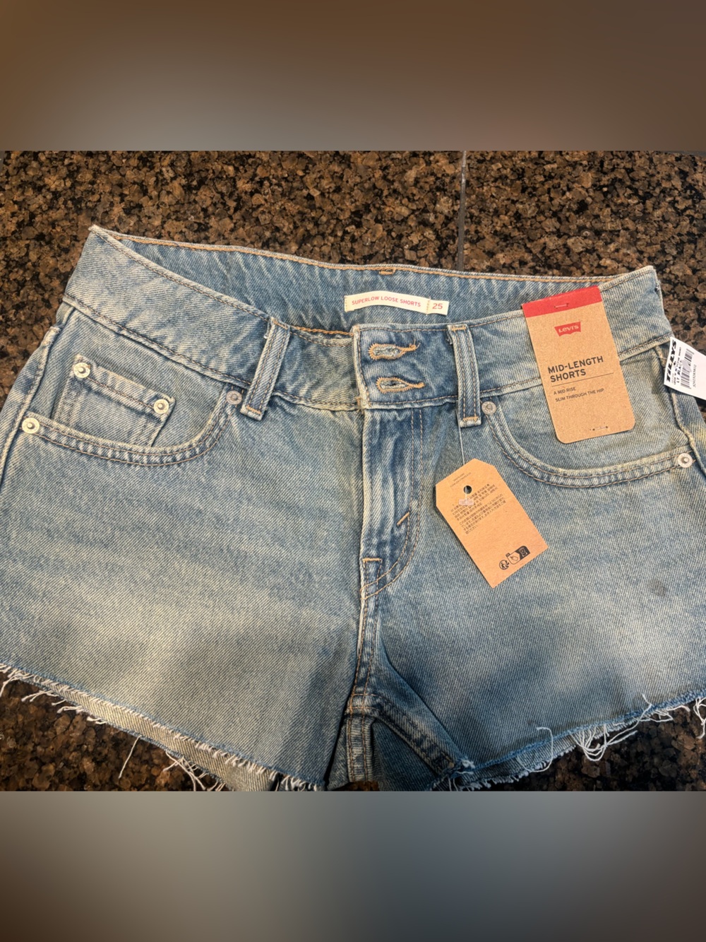 Levi's Light Blue Denim Mid-Length Shorts